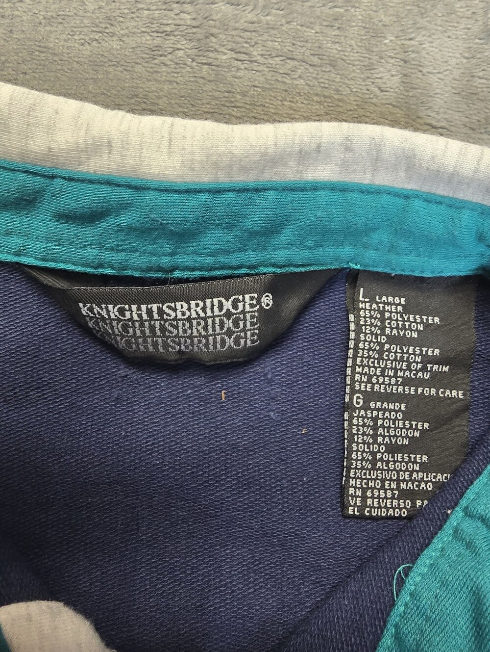 Vintage Knightsbridge Heavy Rugby Polo Size Large Ringer - Picture 4 of 5